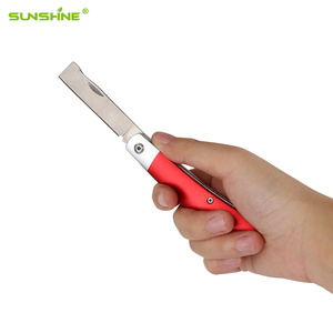 Couteau de camping léger en acier inoxydable SUNSHINE, manche en aluminium rouge, pliable, outil de jardinage, élagage de bonsaï, greffage - Product Image 5