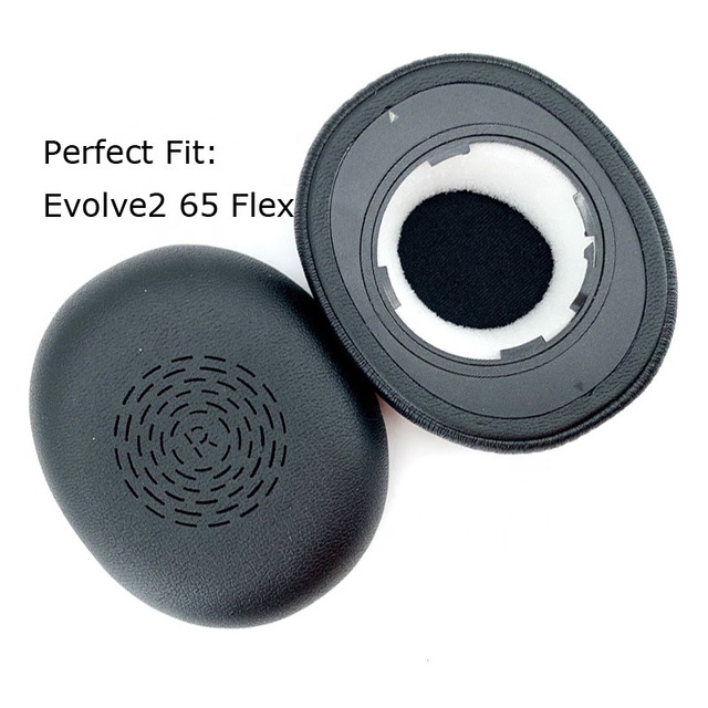 For Jabra Evolve2 65 Flex Ear Pads Protein Leather Cover Earpad Noise Reduction Microphone Headset Memory Foam Ear Cushions