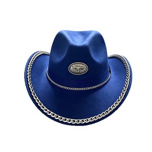 <span class=keywords><strong>Sombrero</strong></span> de <span class=keywords><strong>Vaquero</strong></span> de Moda con Cadena, Estilo Hip Hop Vintage Western Jazz, para Festivales de Música, Fiestas y Actuaciones en Escenario, Novedad 2026 - Product Image 5