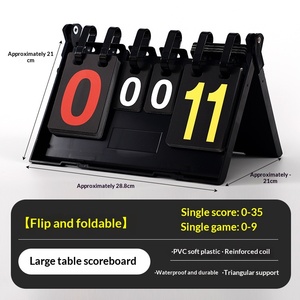 Tableau de scores professionnel multifonctionnel pour compétition, modèle de bureau en plastique étanche avec compteur et enregistreur de scores - Noir - Product Image 2
