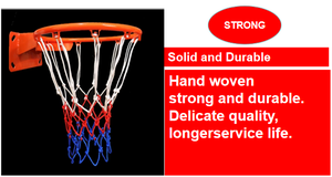 Rete per Canestro da Basket per Interni ed Esterni in <span class=keywords><strong>Nylon</strong></span> Intrecciato, Dimensioni Personalizzabili, Bianco e Blu, Ricambio Portatile Tagliabile - Product Image 4