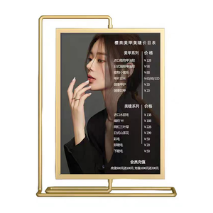Bán buôn thấp moq A4 A5 Vàng Sliver thép không gỉ bảng <span class=keywords><strong>Top</strong></span> tầng giữ dấu hiệu thường vụ quảng cáo áp phích Menu hiển thị đứng - Product Image 2