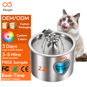 <span class=keywords><strong>Fontaine</strong></span> à <span class=keywords><strong>eau</strong></span> automatique pour animaux de compagnie Elecpet, écologique, moderne, durable, 2,5 L, en acier inoxydable, <span class=keywords><strong>silencieuse</strong></span>, avec alimentation USB - Product Image 1