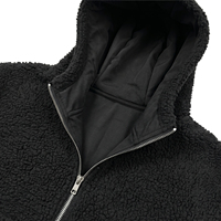 Vente en gros – Nouvelle collection : Sweat à capuche zippé mi-long pour homme, coupe ample, en polaire noire épaisse, idéal pour l'automne et l'hiver, motif uni, haute qualité, design exclusif.