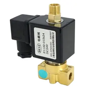 Katup Solenoid harga pabrik Z113 air tiga arah 1/4 1/8 udara air 3 arah kuningan 24v 12v 220v katup Solenoid Mini mikro