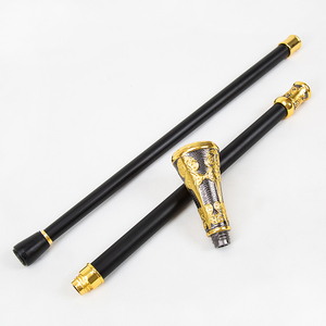 Bastón <span class=keywords><strong>de</strong></span> Lujo Dorado y Negro con Mango Redondo <span class=keywords><strong>de</strong></span> <span class=keywords><strong>Flor</strong></span>, Elegante Bastón Decorativo para Fiesta, Bastón con Pomo Elegante <span class=keywords><strong>de</strong></span> 93cm - Product Image 5