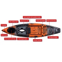 Kayak de pêche monoplace de 3,2 mètres avec moteur électrique et pédale FLAP