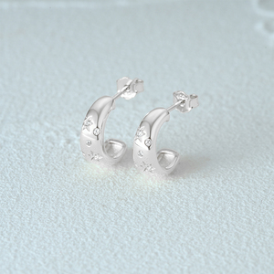Pendientes de Zirconia en Forma de Estrella de Alta Calidad Chapados en Oro de 18K de CANNER para Mujer, Pendientes de Plata de Ley 925 con Forma de Gota de Agua en Forma de C - Product Image 2