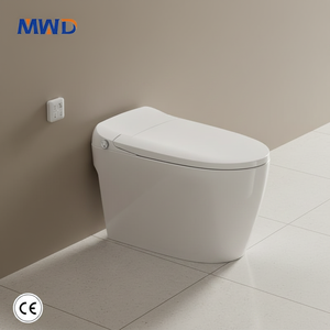 <span class=keywords><strong>WC</strong></span> intelligent minimaliste <span class=keywords><strong>sans</strong></span> réservoir MWD avec bidet intégré, commande latérale, chasse d'eau automatique et siège chauffant pour projets hôteliers - Product Image 1