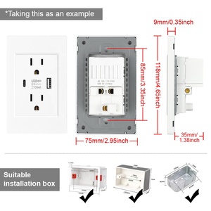 USB ổ cắm 12V 5 9V đôi cổng tường chuyển đổi chúng tôi nhà điện sạc nhanh USB ổ cắm - Product Image 5
