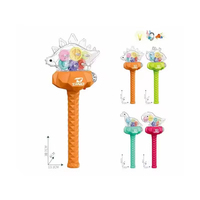 Baguettes de dinosaure lumineuses en plastique à engrenage rotatif transparent fonction sonore allumer des baguettes clignotantes avec bâton pour les enfants