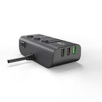 Encendedor de Cigarrillos Inteligente Multifuncional de 3 Orificios para Automóvil, Cargador USB con Indicador LED, Monitoreo de Voltaje de 12-24V, Carga Rápida QC3.0 PD