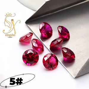 En popüler sentetik korindon taş 3 #5 #8 # korindon 0.8mm için 3.0mm yuvarlak parlak kesim yakut taşlar - Product Image 3