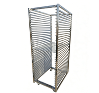 Chariot de boulangerie professionnel en acier inoxydable pour le séchage et le refroidissement du pain, avec étagère rotative et chariot de four