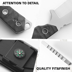 Nuevo cuchillo de supervivencia Bushcraft portátil para exteriores con mango 2 en 1 G10 y hoja fija con brújula - Product Image 6