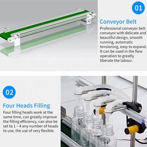 Máquina de Llenado de Cuatro Cabezas para Perfumes, Licores, Líquidos y Leche, con Panel de Operación, Altura Ajustable, Funcionamiento Sencillo, Precio al por Mayor - Product Image 2