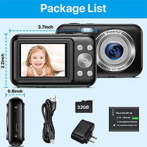 กล้องวิดีโอดิจิตอลขนาดพกพาสำหรับเด็ก ความละเอียด 1080P เซ็นเซอร์ CMOS 48MP รองรับการ์ด MicroSD หน้าจอ 2.4 นิ้ว กล้อง USB สำหรับเด็ก - Product Image 4