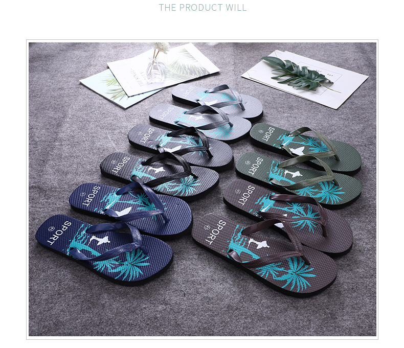 Custom Logo Flat Beach Flip Flops Men Footwear Non-slip Lightweight Flip-flops Slippers