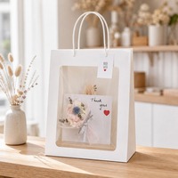 Emballage pour fenêtre JOYWOOD, papier kraft, boîte à fleurs suspendue, boîte cadeau florale, impression flexo, matériaux recyclés pour fleurs de luxe