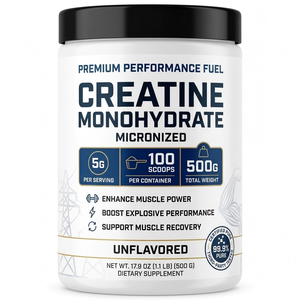 Creatina Monohidrato en Polvo Micronizado para Adultos 500g, Mayor Fuerza Muscular, Rendimiento Atlético Mejorado, Resistencia Mejorada - Product Image 1
