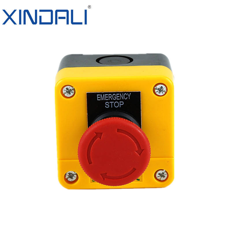 Waterproof E-stop Switch 1NC Push Button Switch Box Emergency Stop Push Button Mushroom Switch Control Station
