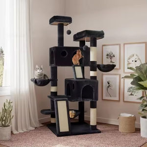 Fábrica direta gato torre tamanho grande gato árvore madeira sisal gato escalada frame moderno luxo <span class=keywords><strong>pet</strong></span> casa - Product Image 2