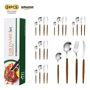 Portuguese Stainless Steel Cutlery Set 24 Pieces Durable Tableware Gift <b>Box</b> Western Dinnerware - Product Image 3