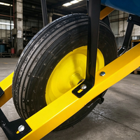 Brouette industrielle ultra-résistante 180 kg, plateau en acier 100 L, chariot de chantier, capacité de charge 400 lbs, OEM, antirouille