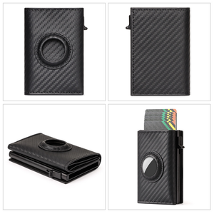 Portefeuille Homme Grande Capacité en Cuir Véritable avec Éjection Automatique, Anti-vol, <span class=keywords><strong>Suivi</strong></span> AirTag, Vente en Gros, Porte-cartes pour Homme - Product Image 3