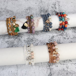 Bijoux fins Bracelets & Bangles Kits de fabrication de bricolage Boho éléphant personnalisé perles de verre colorées Bracelet ensemble Couple <span class=keywords><strong>Amour</strong></span> - Product Image 2