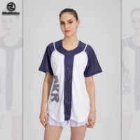 Atasan Baseball Cheerleader Custom Penuh dengan Logo Heat Transfer dan Pilihan Nomor Pemain untuk Identitas Tim