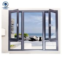 Ventana abatible de aluminio Prima Durable con marco reforzado, ideal para apartamentos de alquiler y casas económicas.