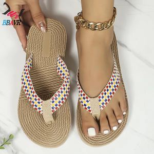 Sandalias de Verano para Mujer, con Punta Abierta, Tejidas en Paja, con Suela de Paja, para Playa y Viajes - Product Image 4