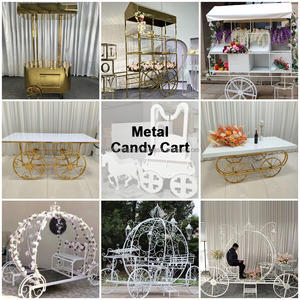 Carrito de Dulces Floral Multifuncional de Hierro Moderno al por Mayor de LEDA, Portátil para Decoración de Fiestas - Product Image 5