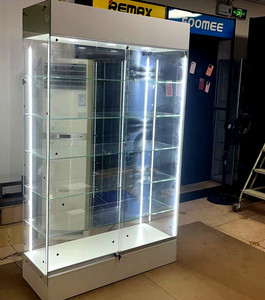 Tủ trưng bày cửa hàng bán lẻ có đèn LED, khung nhôm tiết kiệm chi phí, tủ kính trưng bày, tủ trưng bày cửa hàng thuốc lá - Product Image 6