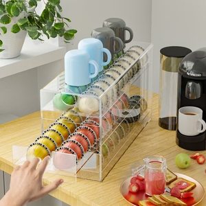 Vente en gros Transparent 3 niveaux acrylique <span class=keywords><strong>Nespresso</strong></span> <span class=keywords><strong>Capsule</strong></span> Dosettes Conteneur Dosettes de café Stockage Tiroir Support <span class=keywords><strong>Capsule</strong></span> de café - Product Image 1