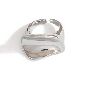 Stainless Steel Cross <b>Ring</b> <b>Open</b> Geometric Design Unisex Fashion Jewelry - Product Image 5