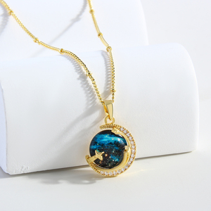 ใหม่มาถึง18พันทองชุบทองเหลืองโซ่ดาวดาวสร้อยคอแฟชั่นCubic Z Irconiaเรซิ่นพู่สร้อยคอสําหรับผู้หญิง - Product Image 5