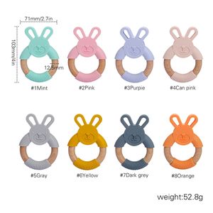 PGJ0029 Jouet <span class=keywords><strong>de</strong></span> <span class=keywords><strong>dentition</strong></span> pour bébé en <span class=keywords><strong>bois</strong></span> <span class=keywords><strong>de</strong></span> qualité alimentaire avec pendentif lapin mignon et logo personnalisé, <span class=keywords><strong>anneau</strong></span> <span class=keywords><strong>de</strong></span> <span class=keywords><strong>dentition</strong></span> en <span class=keywords><strong>silicone</strong></span> - Product Image 6