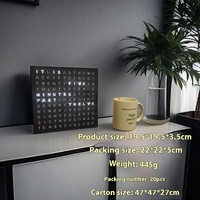 Kotak lampu alfabet LED Desktop Modern, lampu kotak elektronik tampilan Digital Quartz modis untuk kantor dan belajar