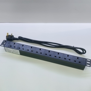 1U 19 Inch Metal 8 Outlet Mountable Power Strip 13A 8 Way Metal UK PDU for <b>Cabinet</b> - Product Image 4