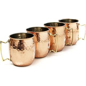 Maithil <b>Art</b> Handcrafted 16 Ounce Hammered Moscow Mule Ceramic Cups Solid Copper Beer Tumblers Dishwasher Safe <b>Set</b> 4 900ml - Product Image 2