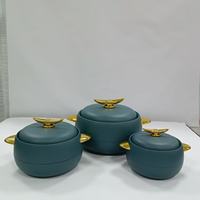 Ensemble de 3 récipients isothermes modernes de 1L, 2L et 3,5L avec poignées en forme de croissant, pour garder les aliments au chaud, idéal pour les fêtes, les cérémonies africaines, le Ramadan et l'Iftar
