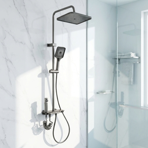 Set Doccia a Pioggia da Soffitto di Alta Qualità - Acciaio Inossidabile <span class=keywords><strong>Bianco</strong></span> con Getti Pulsanti - Product Image 2
