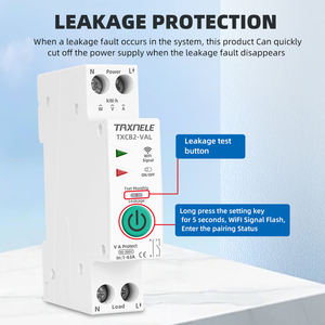 TUYA WIFI Inteligente Mini Disjuntor 1P 63A Interruptor Remoto Temporizador Medidor de Energia KWh Tensão Corrente Vazamento Proteção Inteligente MCB - Product Image 3