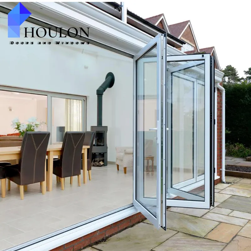 The Market New Products Glass Folding Door Insulated Tempered Glass Aluminum Folding Doors