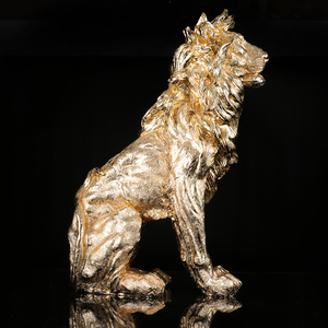 Suministro al por mayor, precio barato, León dorado, decoración interior para el hogar y exteriores, artesanía, escultura <span class=keywords><strong>de</strong></span> animales salvajes - Product Image 2