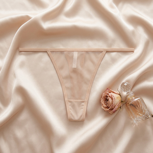 Tangas de malla sexys para mujer al por mayor, bragas transparentes de tiro bajo con tirantes finos, lencería transpirable de talla grande para mujer - Product Image 3