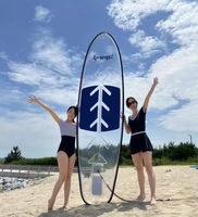 SUP transparent en plastique cristallin, design tendance, pour la pêche et les loisirs