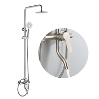 Moderne de haute qualité brossé Sus 304 en acier inoxydable 4 voies Salle de bain Système de douche à effet pluie Baignoire murale Robinet de douche à effet pluie